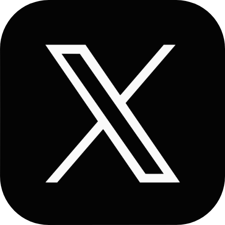 Stylized white X symbol on a black background.