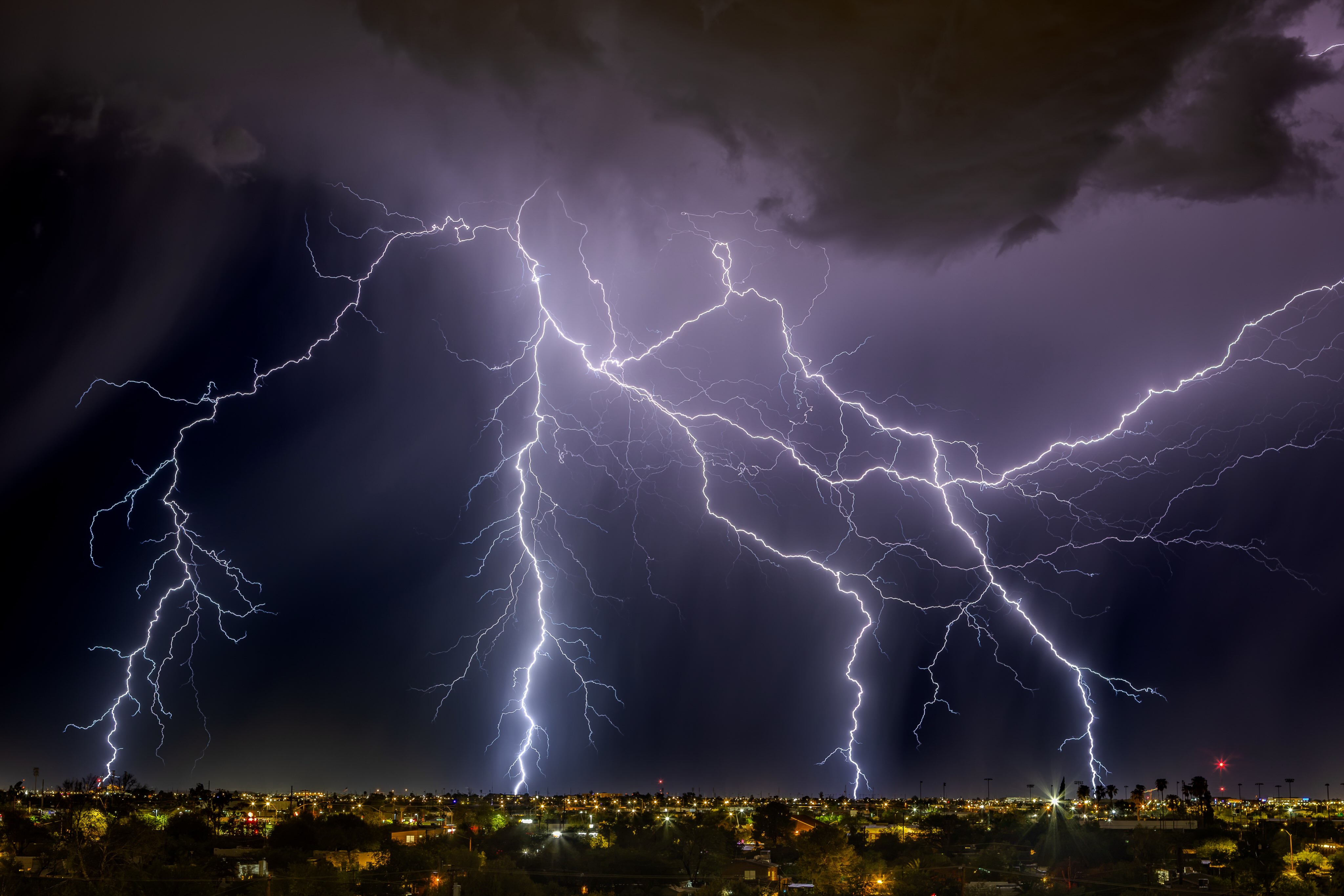 Branching lightning over Tucson