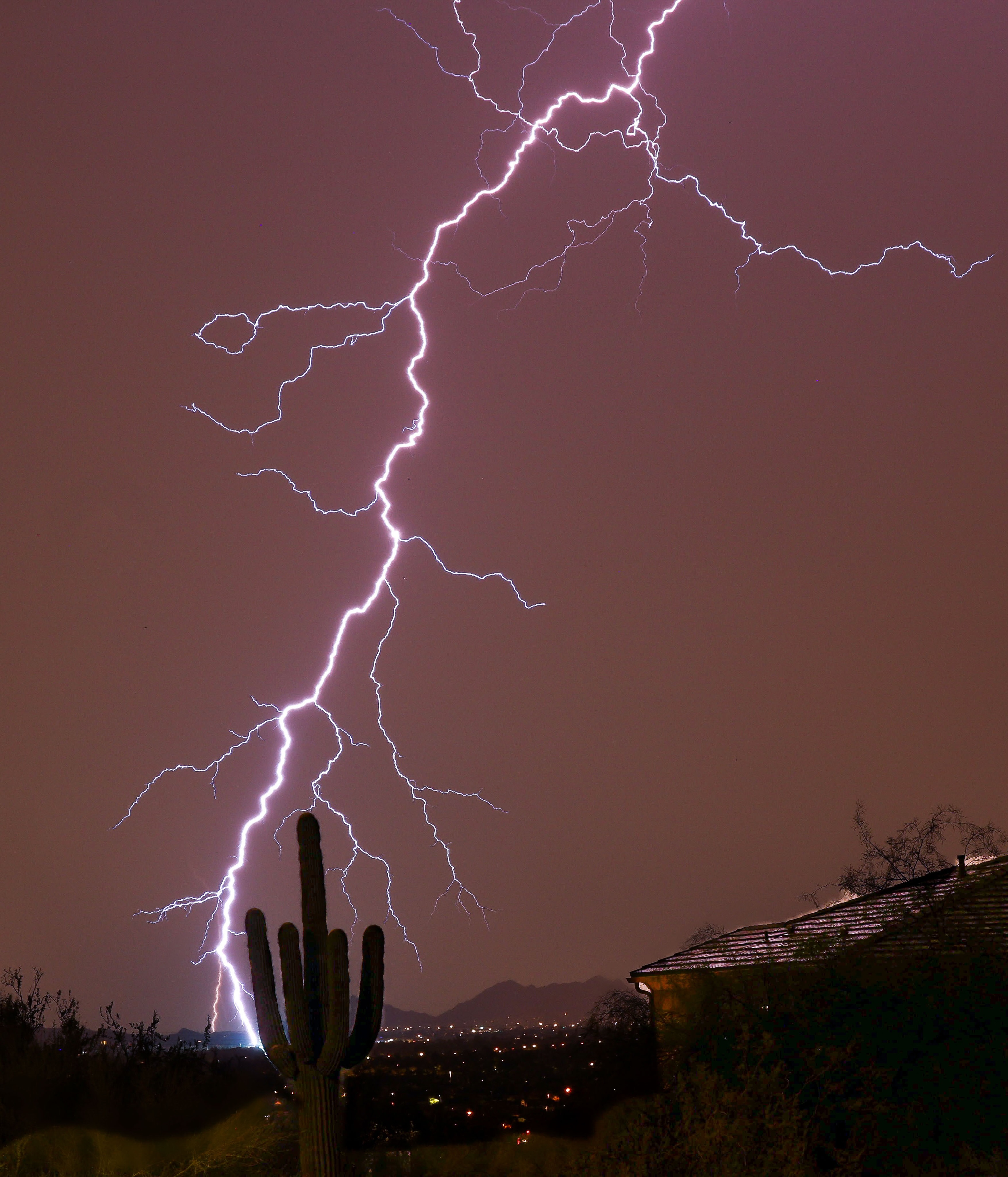 A monsoon lightning show over Phoenix and Scottsdale
